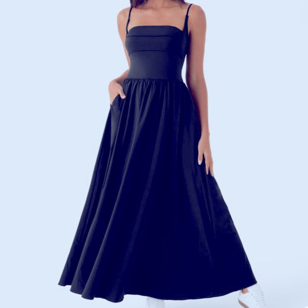 Halara Breezeful Black Maxi Dress